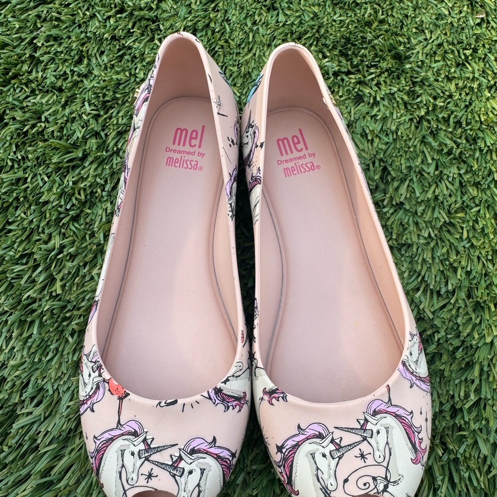 Melissa Unicorn Print Flats - Light Pink